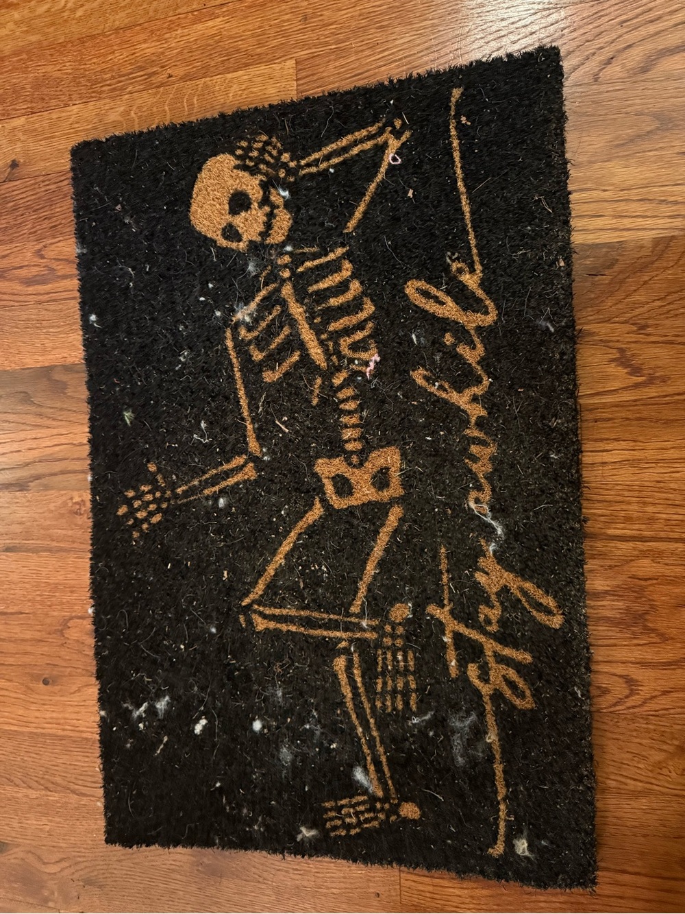 Halloween Black and tan Skeleton Welcome Doormat